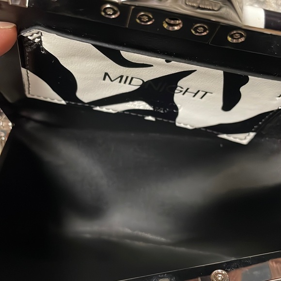 The Attico Black White Zebra Midnight clutch shoulder bag - Picture 12 of 12